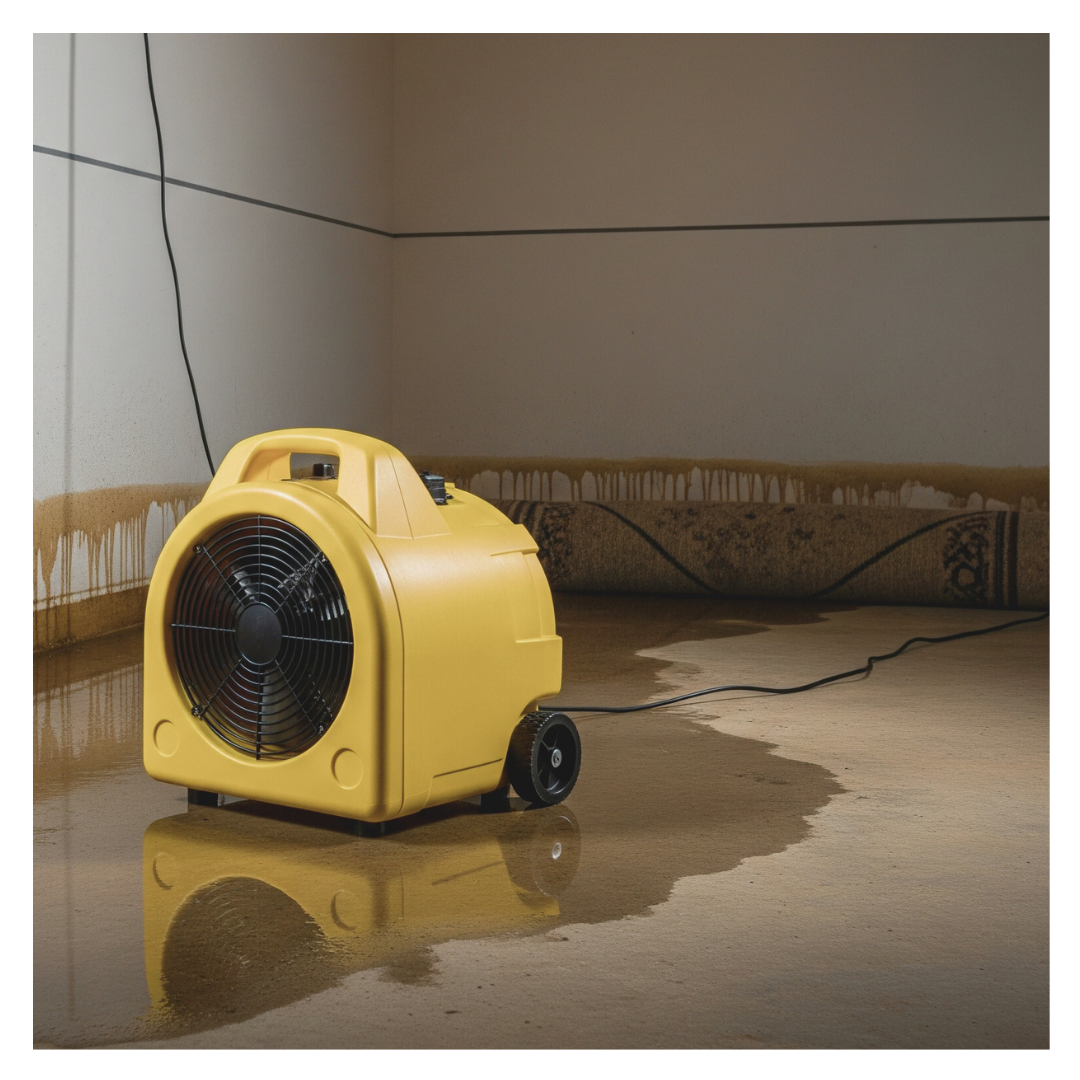 fan in flooded house