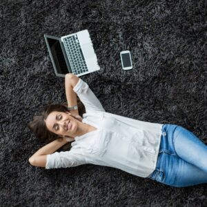 relaxing on big area rug