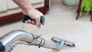 a carpet being cleaned