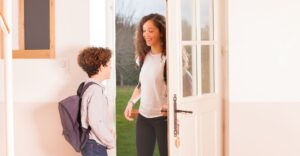 kid coming home from school